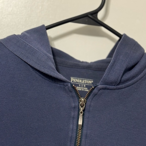 Pendleton Women's Large Navy Blue Zip-Up Hoodie 100% Cotton - Picture 2 of 7